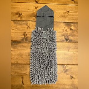 NORWEX Baclock Bath Chenille Hand Towel Graphite Grey Microfiber EUC